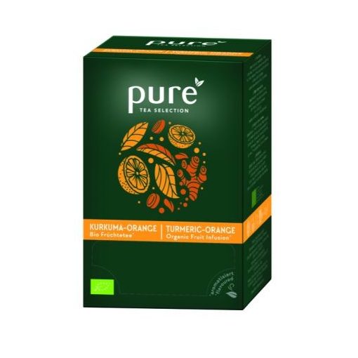 PURE Kurkuma-narancs Bio gyümölcstea 25x3,5g egyenként csomagolva aromazáró tasakban